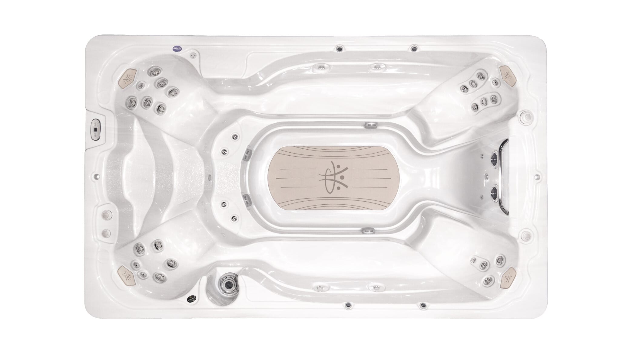 Overhead view of the Hydropool AquaPlay 13FFP showing the seat layout